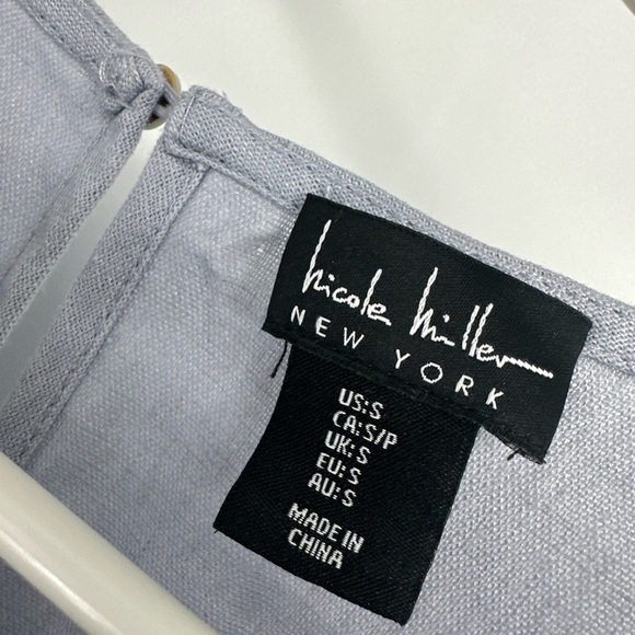 Nicole Miller Linen Viscose Dress Size Small In Blue - Picture 3 of 4